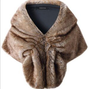 Brown Faux Fur Shawl Wrap Stole Shrug